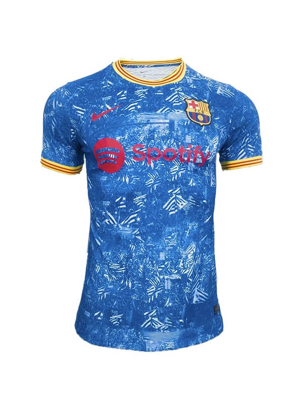 Barcelona maglia pre-partita versione giocatore Barcellona allenamento uniforme da calcio abbigliamento sportivo da uomo maglia blu 2022-2023